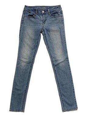 VTG Y2K American Eagle Jegging Size 4 Super Stretch Low Rise Skinny Denim Blue